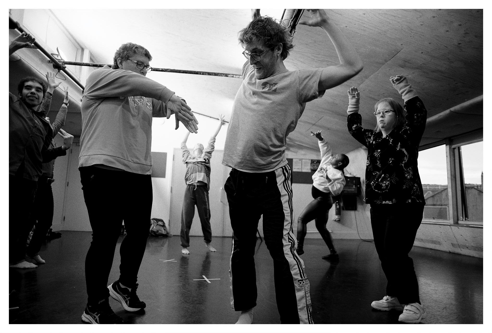 Corali dancers in rehearsals for performance of Super Hot Hot Dog at Theatre Royal, Bath